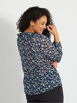 Camisa com folhos duplos - Kiabi