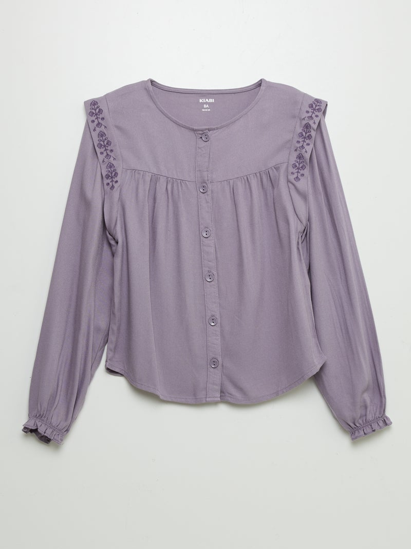 Camisa com folhos nas cavas VIOLETA - Kiabi