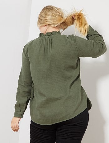 Camisa com folhos - Kiabi