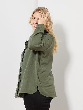 Camisa com folhos - Kiabi