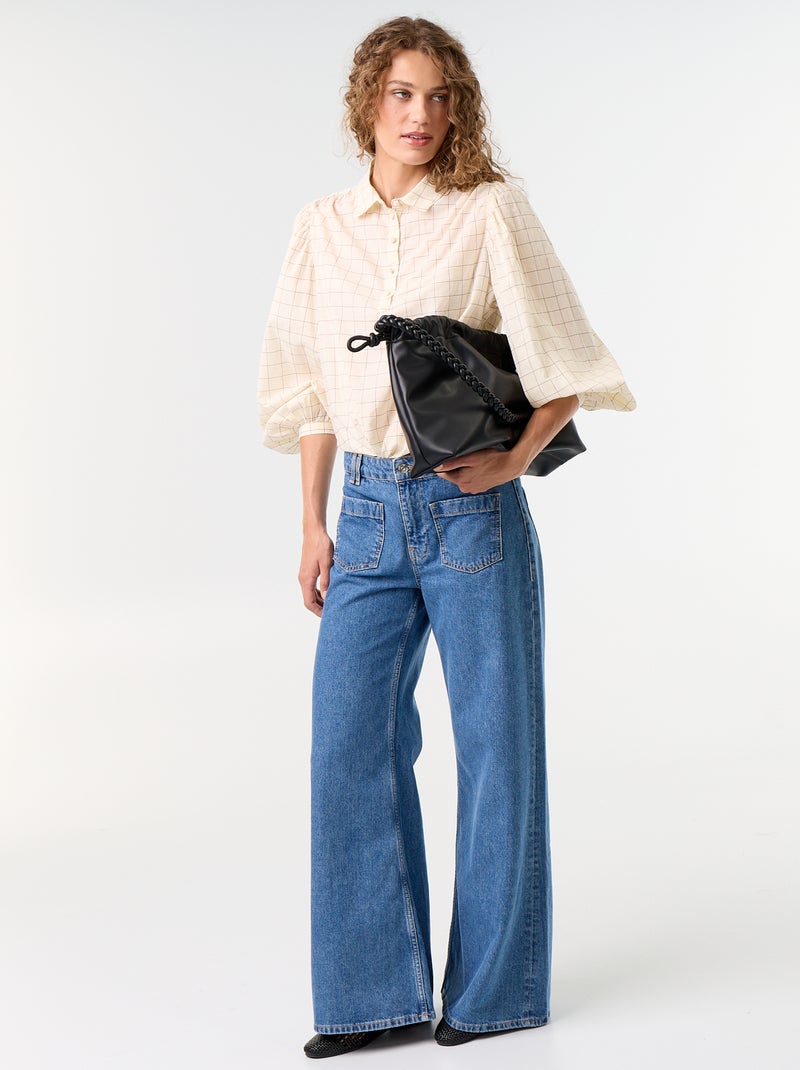 Camisa com gola abotoada Branco - Kiabi