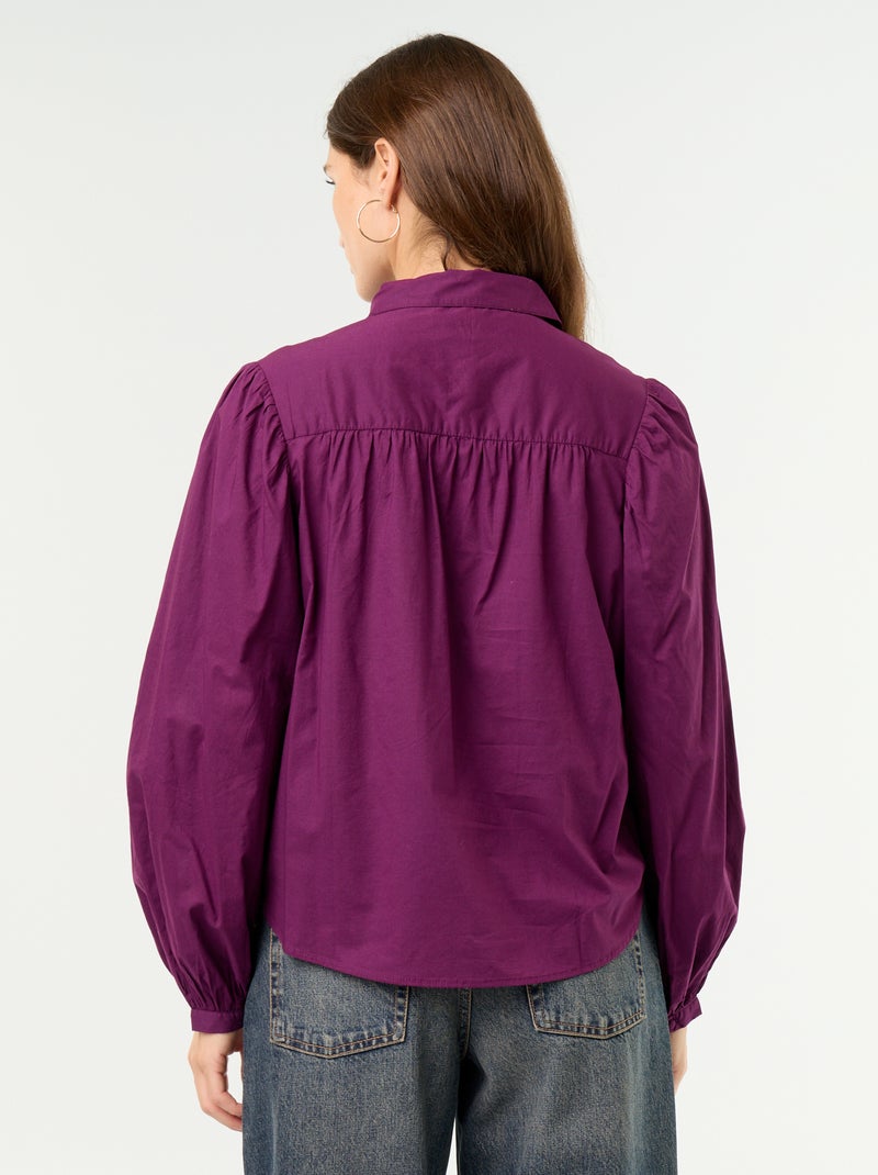 Camisa com gola abotoada Violeta - Kiabi