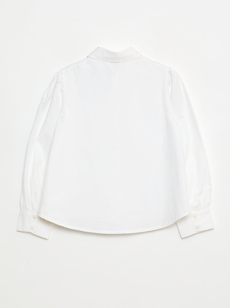 Camisa com Gola de Bijuteria Falsa Branco - Kiabi