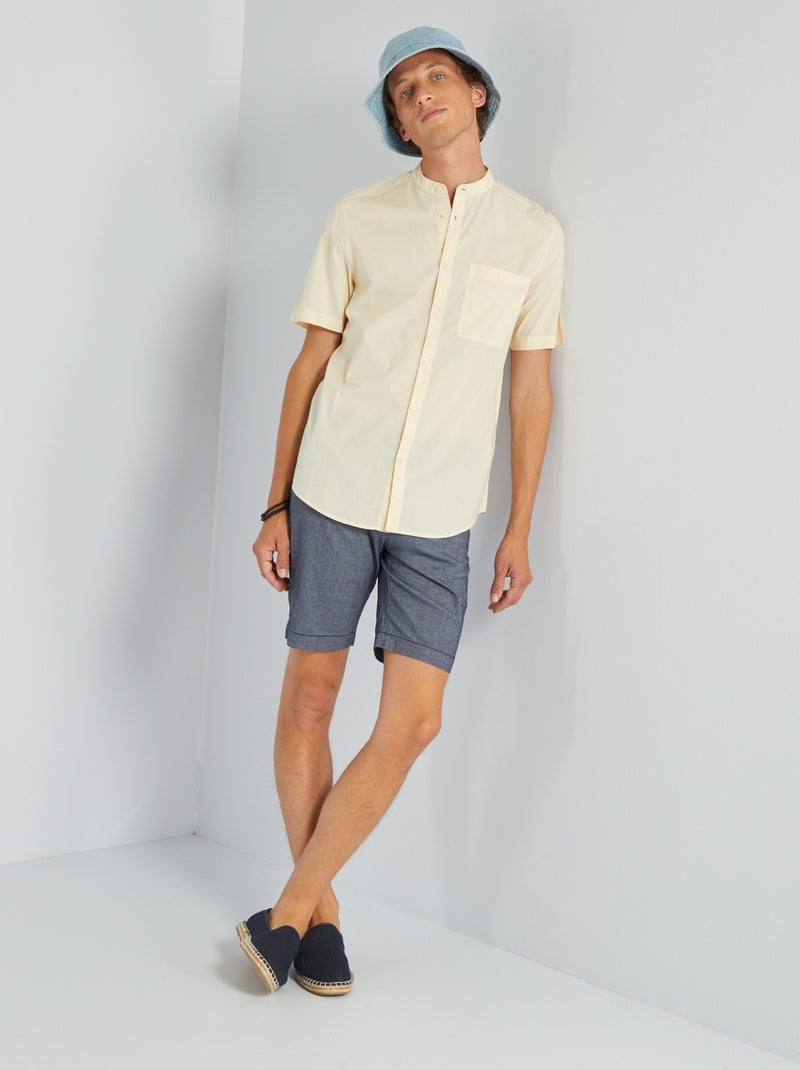 Camisa com gola mao AMARELO - Kiabi