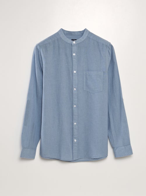Camisa com gola mao - Kiabi