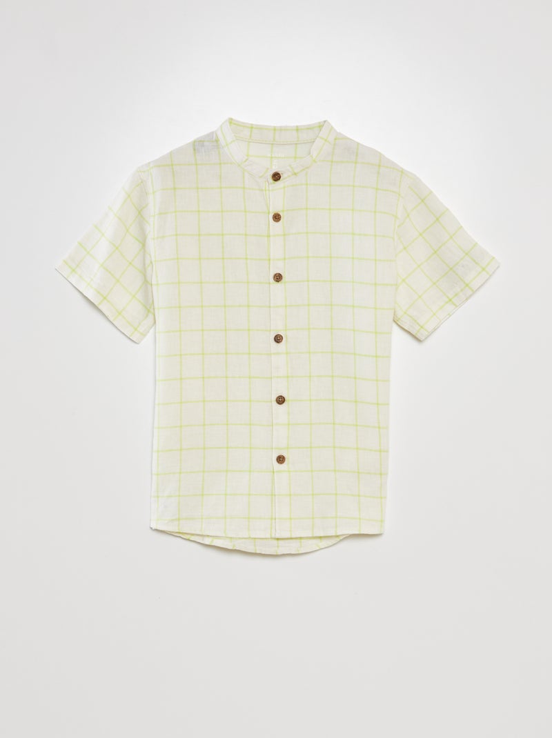 Camisa com gola mao BEGE - Kiabi