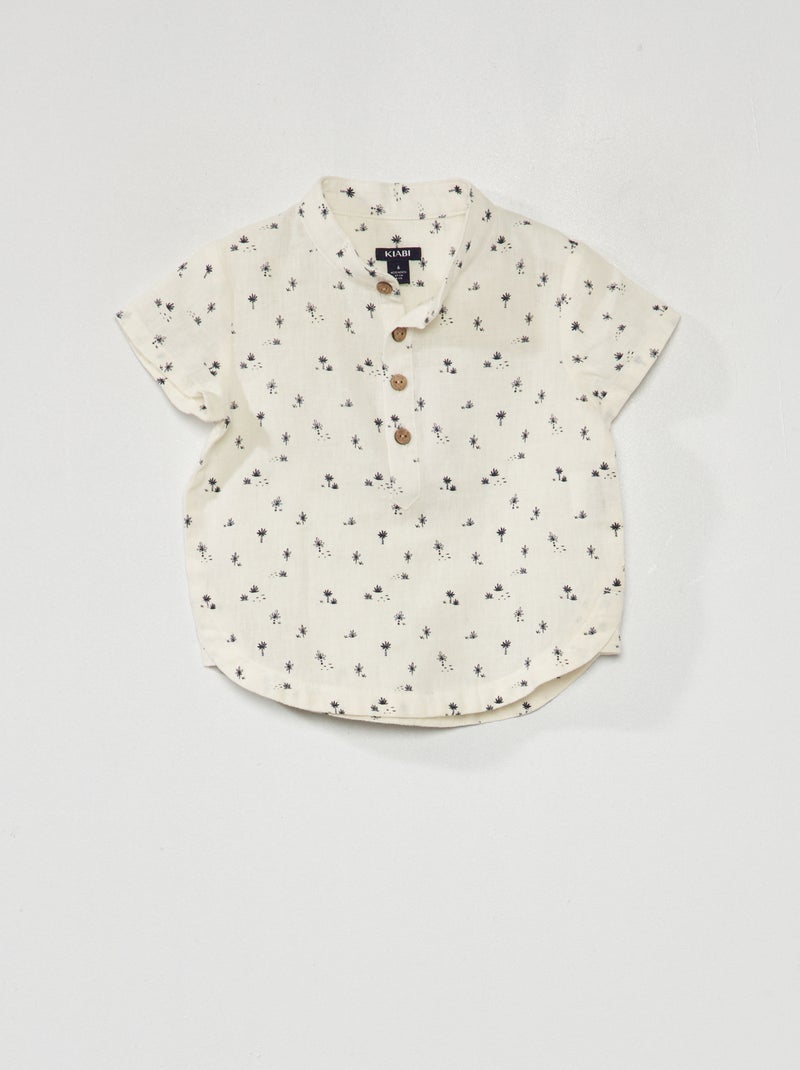 Camisa com gola mao BRANCO - Kiabi