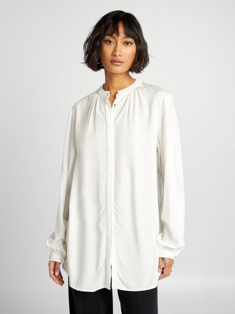 Camisa com gola mao BRANCO - Kiabi