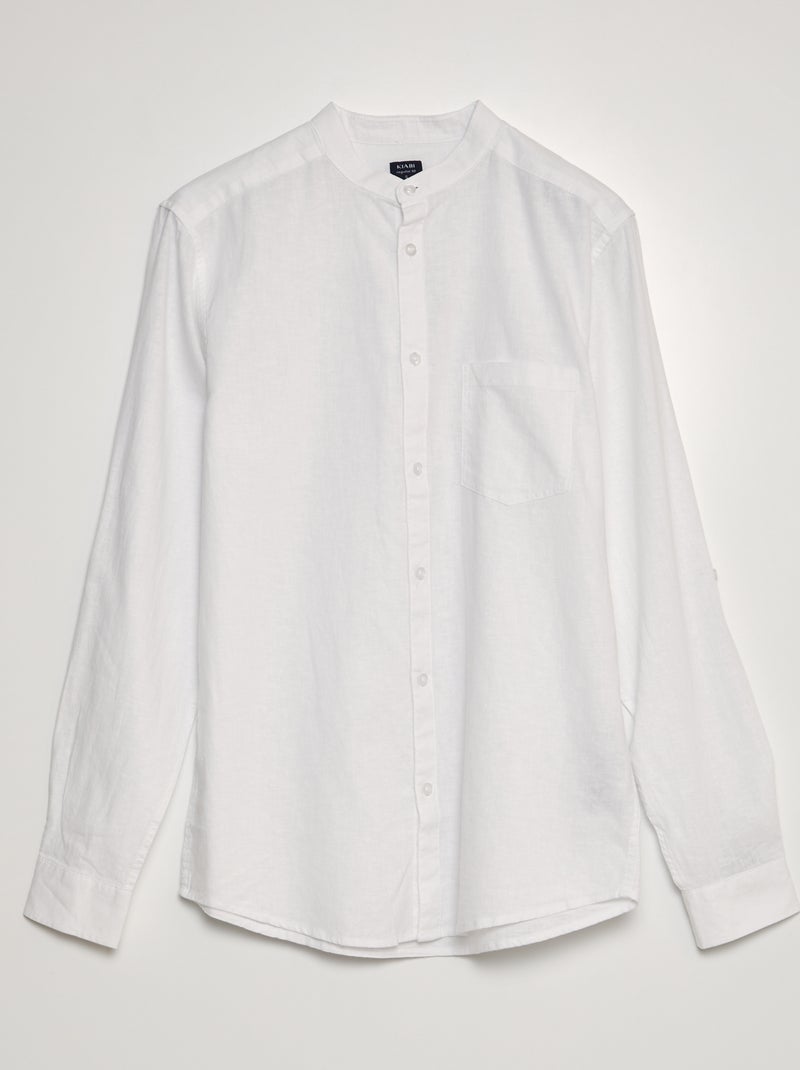 Camisa com gola mao Branco - Kiabi