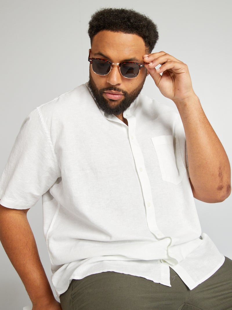 Camisa com gola mao Branco - Kiabi