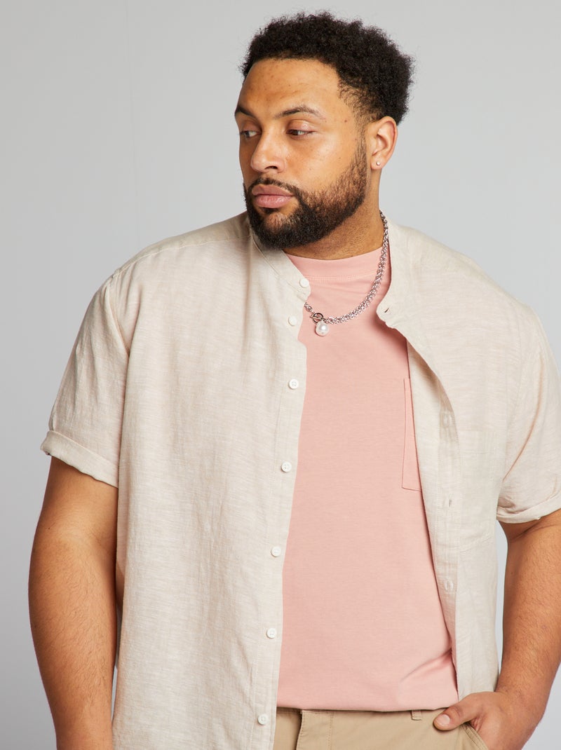 Camisa com gola mao BRANCO - Kiabi