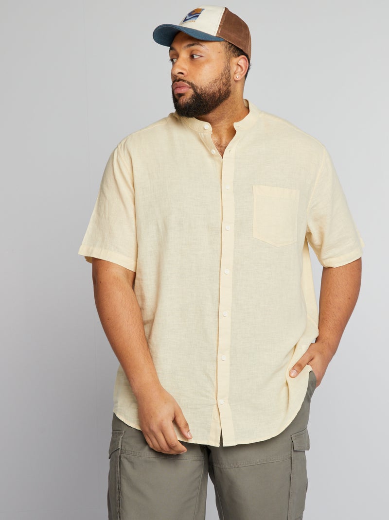 Camisa com gola mao BRANCO - Kiabi
