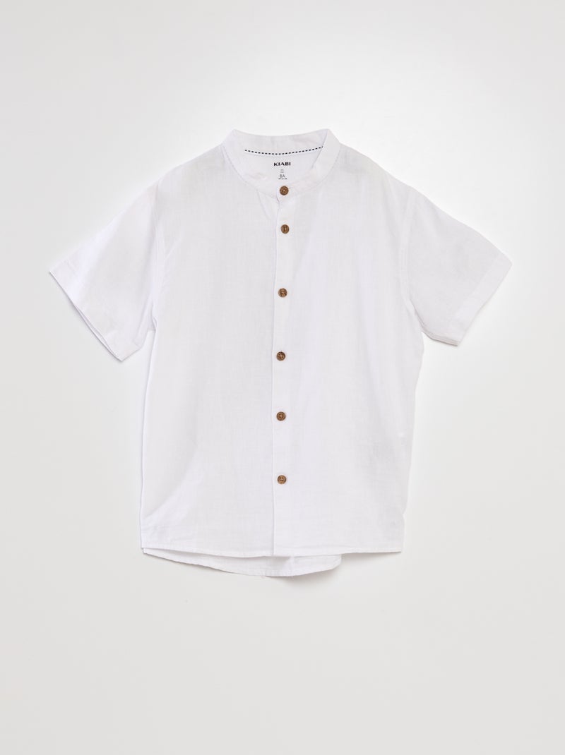 Camisa com gola mao Branco - Kiabi