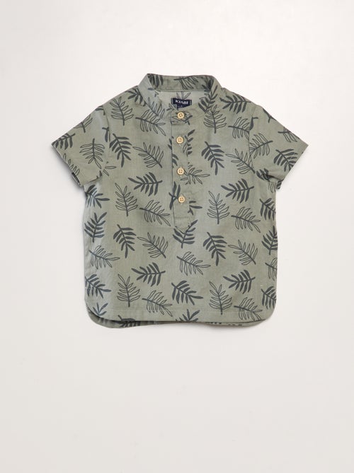 Camisa com gola mao - Kiabi