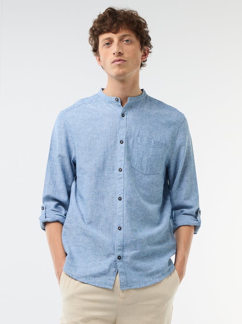 Camisa com gola mao com linho - Kiabi Camisa com gola mao com linho - Kiabi