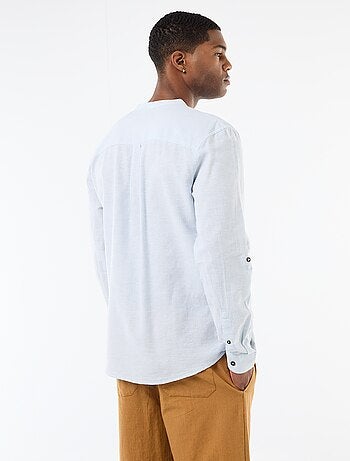 Camisa com gola mao com linho