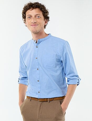 Camisa com gola mao com linho
