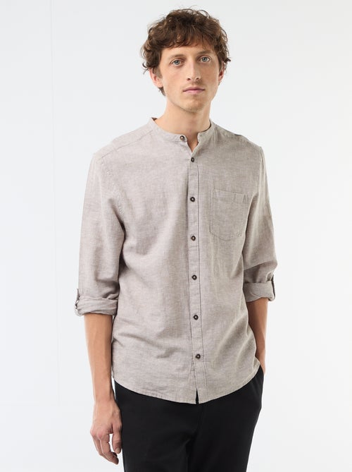 Camisa com gola mao com linho - Kiabi Camisa com gola mao com linho - Kiabi