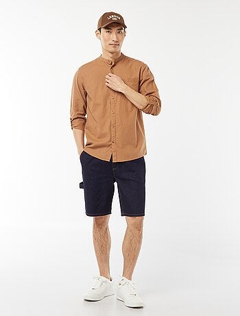 Camisa com gola mao com linho