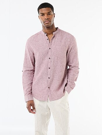 Camisa com gola mao com linho