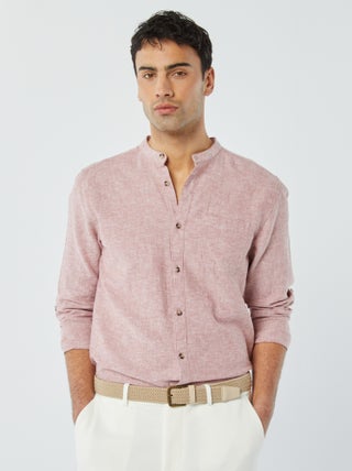 Camisa com gola mao com linho