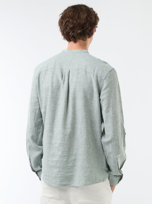 Camisa com gola mao com linho - Kiabi Camisa com gola mao com linho - Kiabi