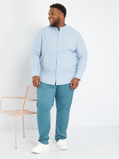 Camisa com gola mao de manga comprida - Kiabi