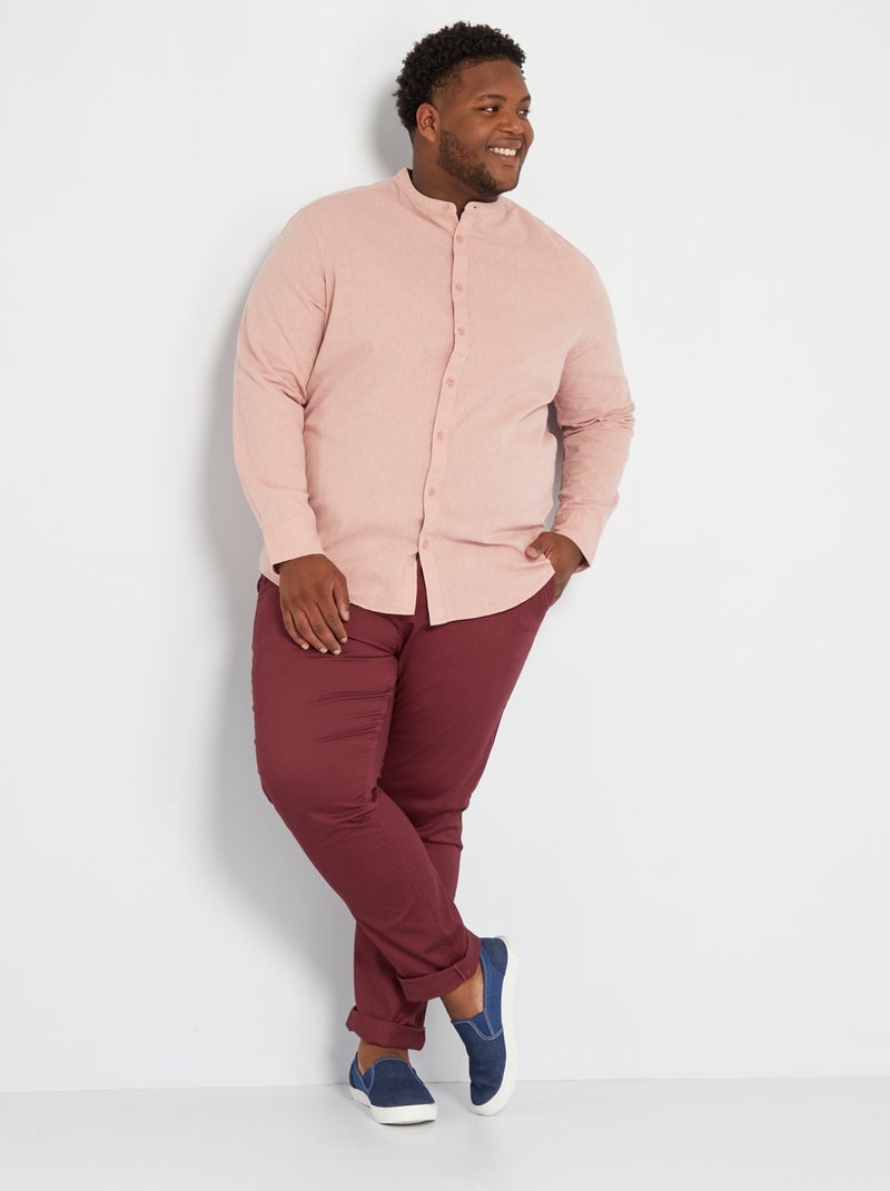 Camisa com gola mao de manga comprida ROSA - Kiabi
