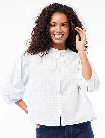 Camisa com gola mao e mangas 3/4