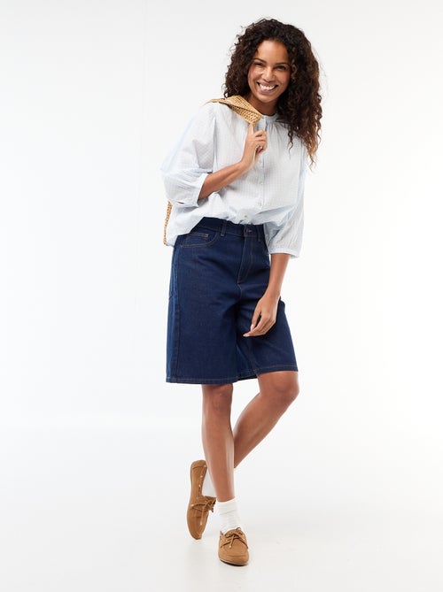 Camisa com gola mao e mangas 3/4 - Kiabi