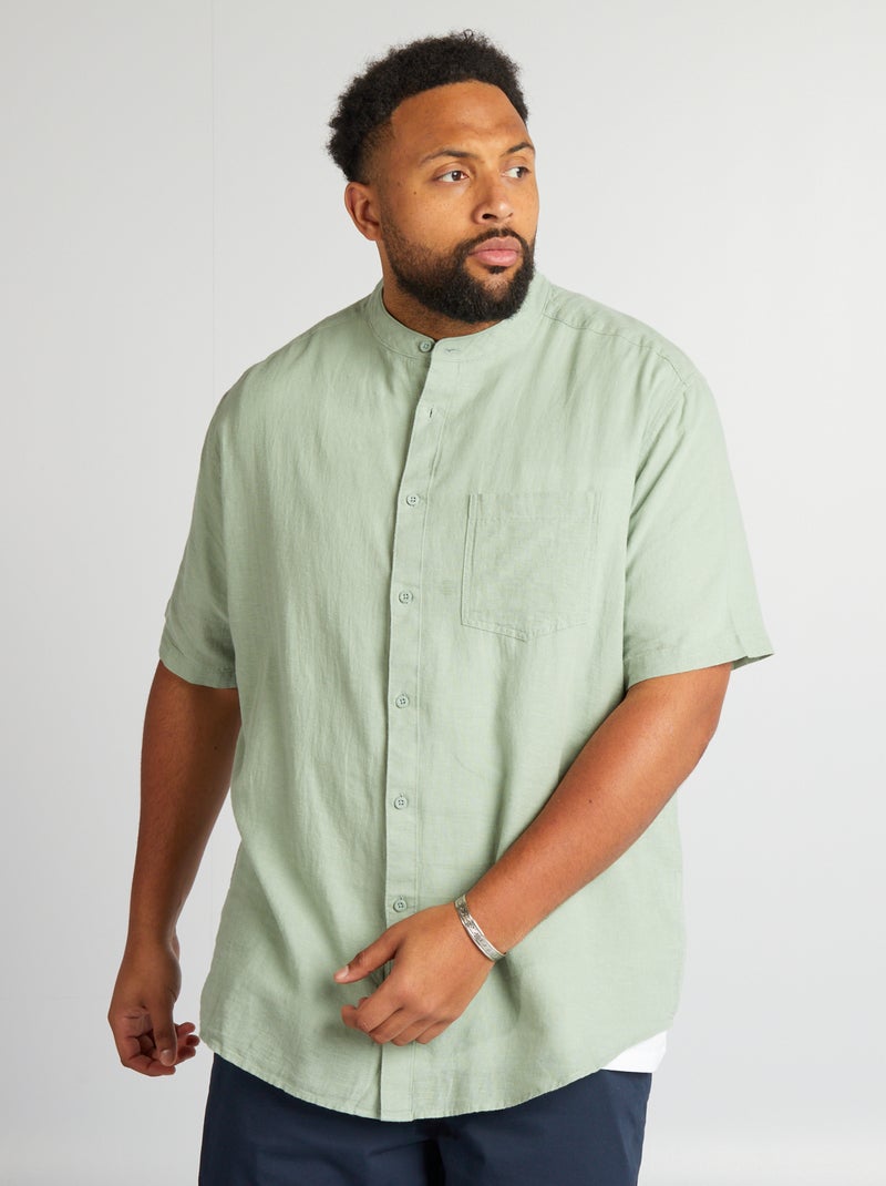 Camisa com gola mao VERDE - Kiabi