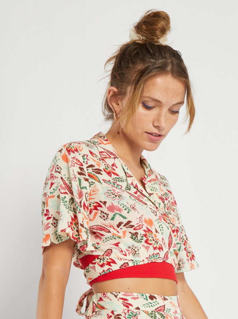 Camisa com laço BRANCO - Kiabi