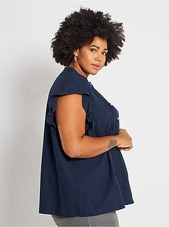 Camisa com mangas aos folhos - Kiabi