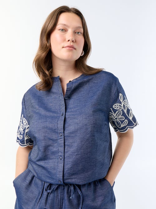 Camisa com mangas bordadas - Kiabi Camisa com mangas bordadas - Kiabi