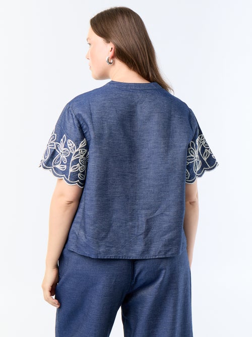 Camisa com mangas bordadas - Kiabi Camisa com mangas bordadas - Kiabi