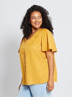 Camisa com mangas com folhos - Kiabi