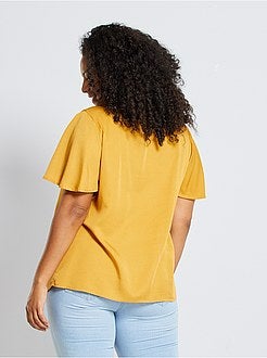 Camisa com mangas com folhos - Kiabi