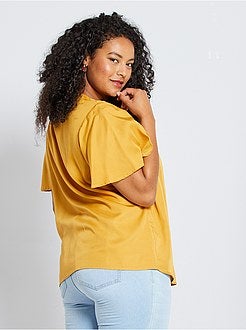 Camisa com mangas com folhos - Kiabi