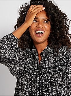 Camisa com mangas em balão - Kiabi