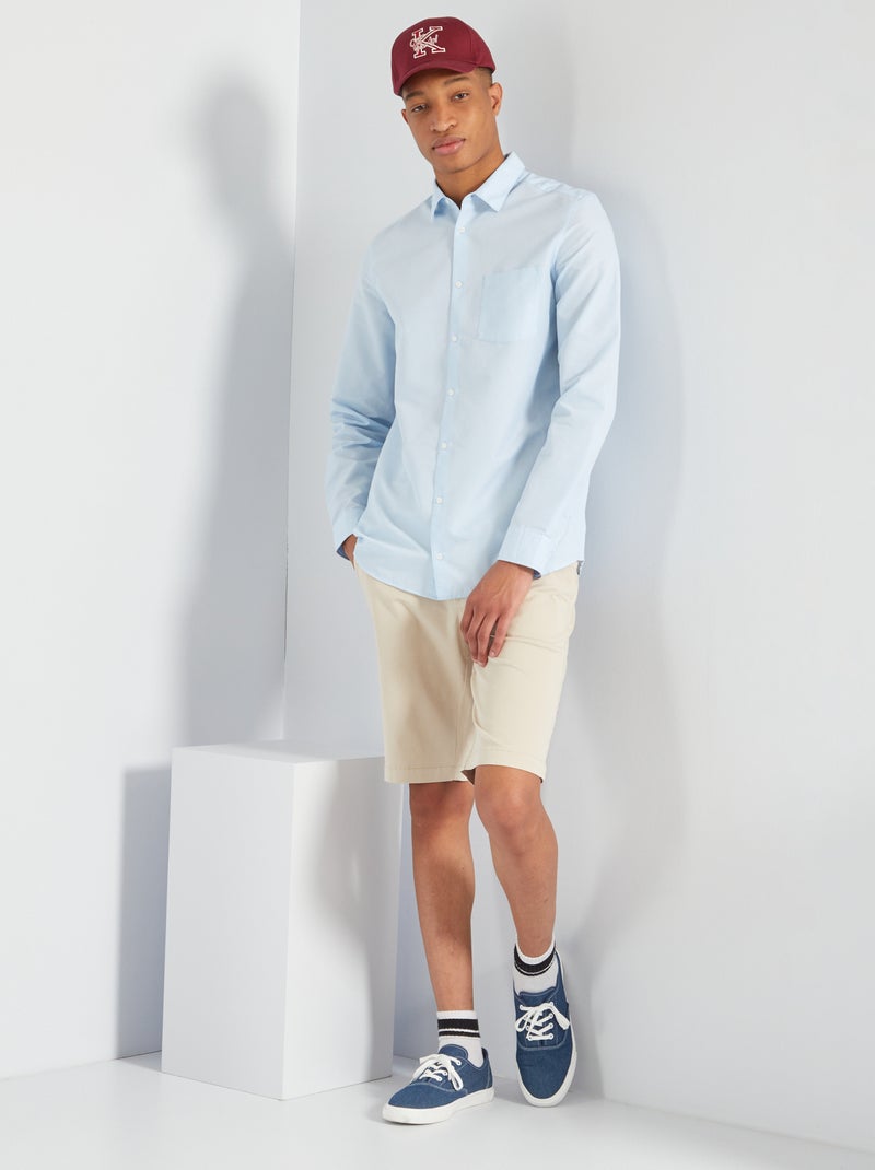 Camisa com microrriscas +1m90 AZUL - Kiabi
