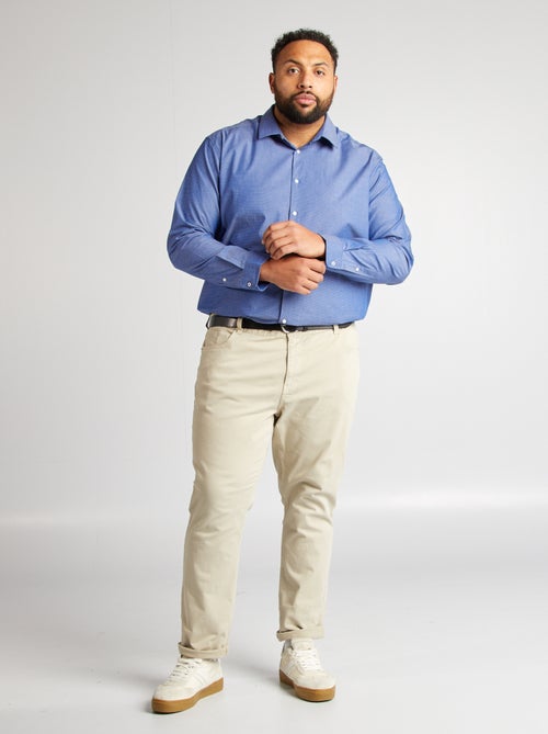 Camisa com motivo dobby - Kiabi