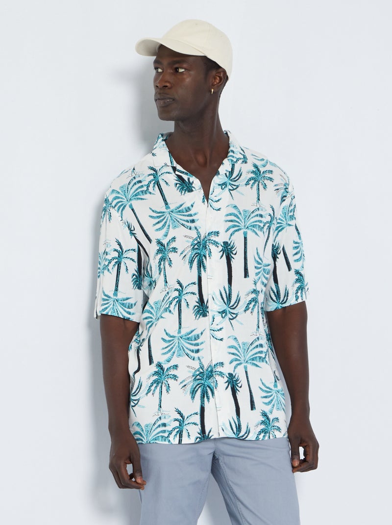 Camisa com motivo 'palmeiras' BRANCO - Kiabi