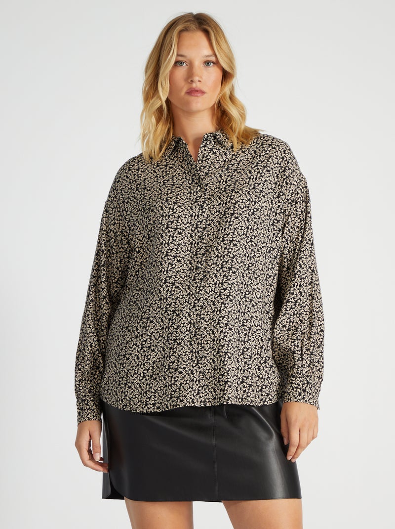 Camisa com motivo PRETO - Kiabi