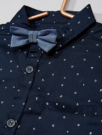 Camisa com motivos e laço papilon - Kiabi