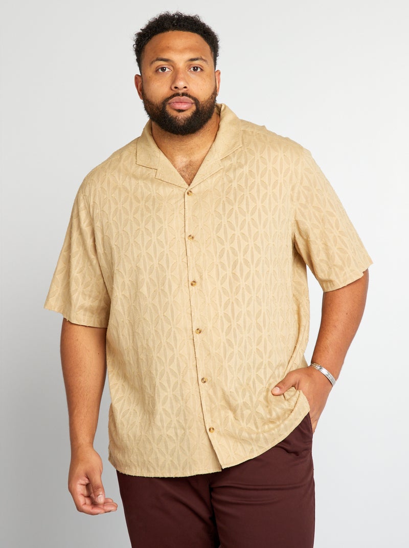 Camisa com motivos em relevo BEGE - Kiabi