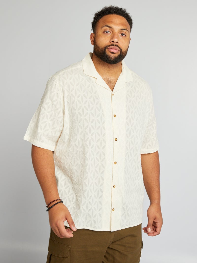 Camisa com motivos em relevo BRANCO - Kiabi