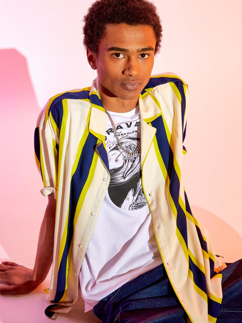 Camisa com motivos fluida e leve BRANCO - Kiabi