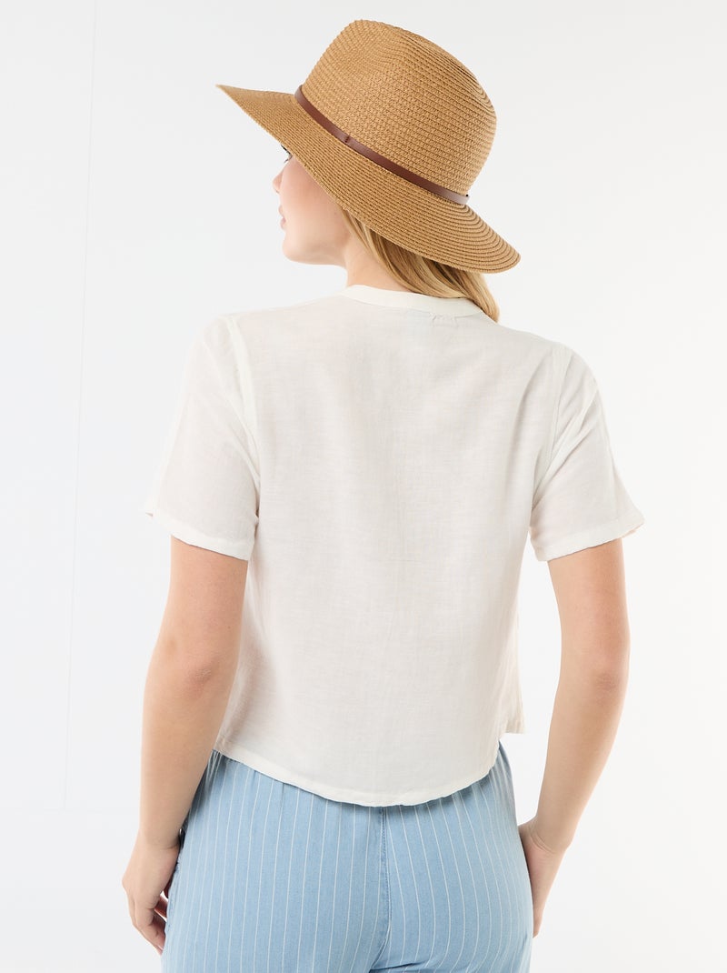 Camisa com nós Branco - Kiabi