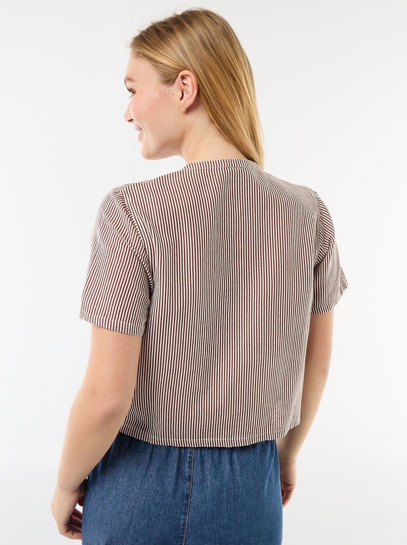 Camisa com nós Castanho - Kiabi