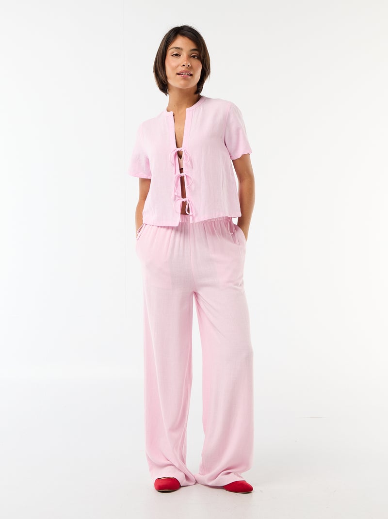 Camisa com nós Rosa - Kiabi